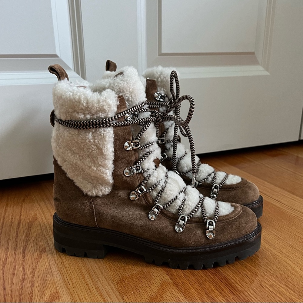 Sigerson Morrison suede and shearling boot, size 36